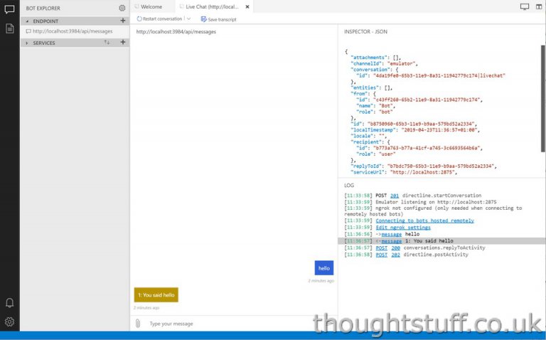 Your first Web App Bot – using the local Bot Framework Emulator | The ...