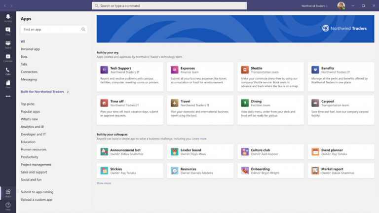 microsoft teams app catalog