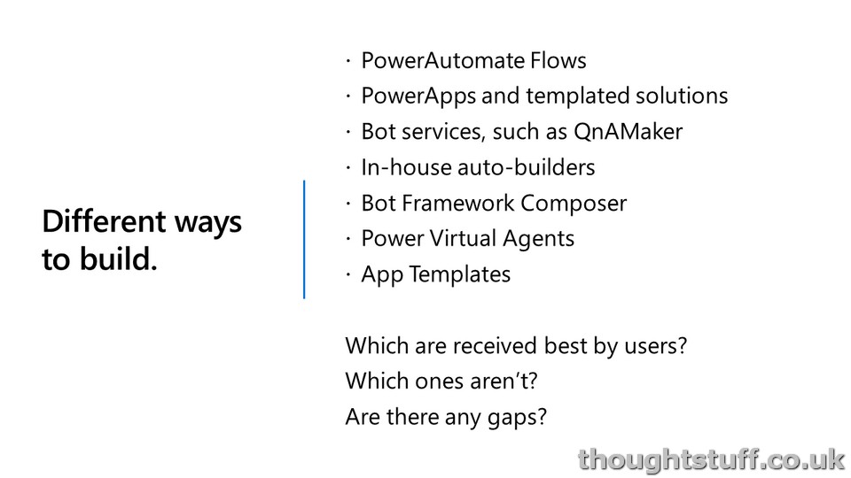 Different ways to build