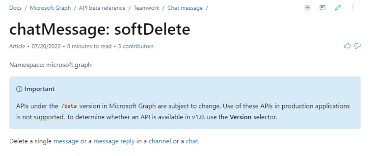 You Can Now Delete And Un Delete Microsoft Teams Messages Via Graph Apis The Thoughtstuff Blog